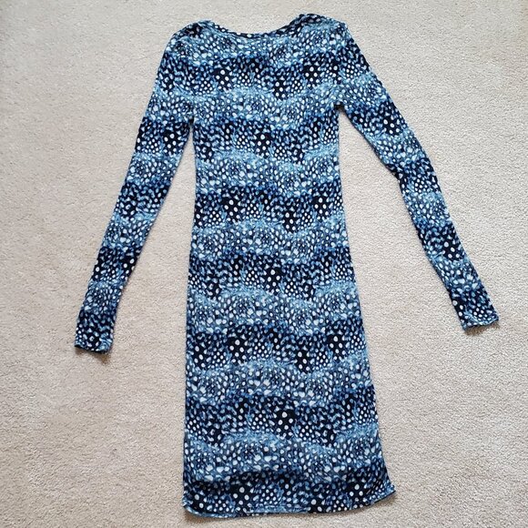 BCBGMaxAzria Bodycon Knit Modal Dark Navy Dress. Size S - Picture 2 of 7